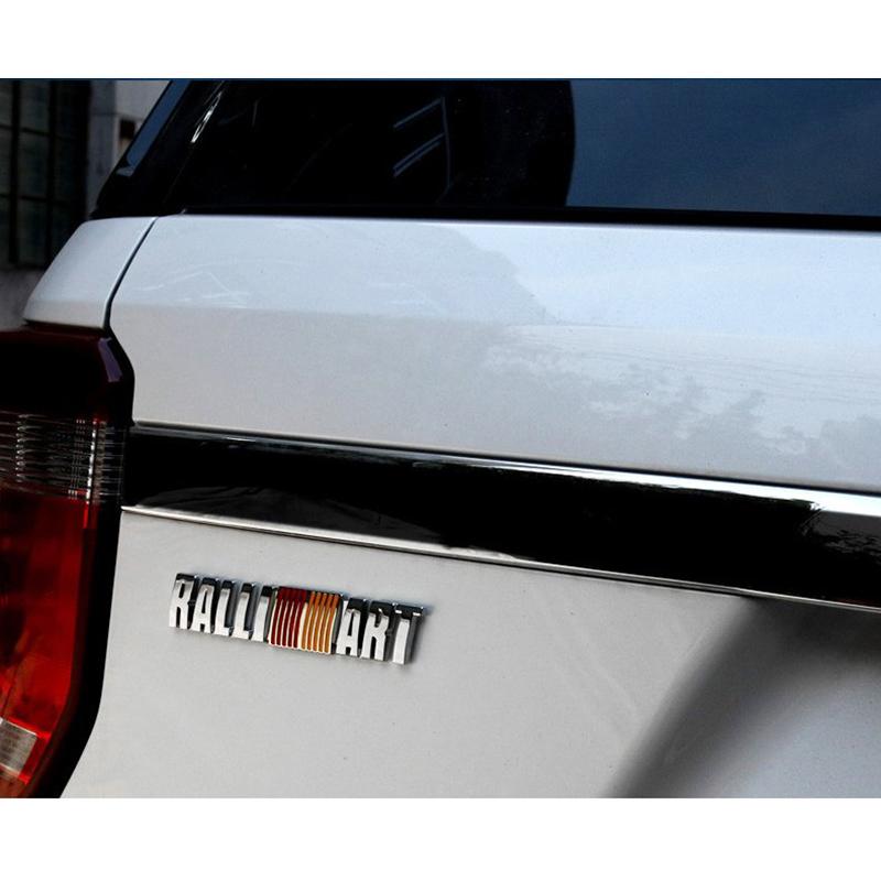 Car Rear Trunk Grill Ralliart Logo Sticker For Mitsubishi L200 Lancer Outlander Pajero Triton RVR ASX EVO Emblem Grille Badge