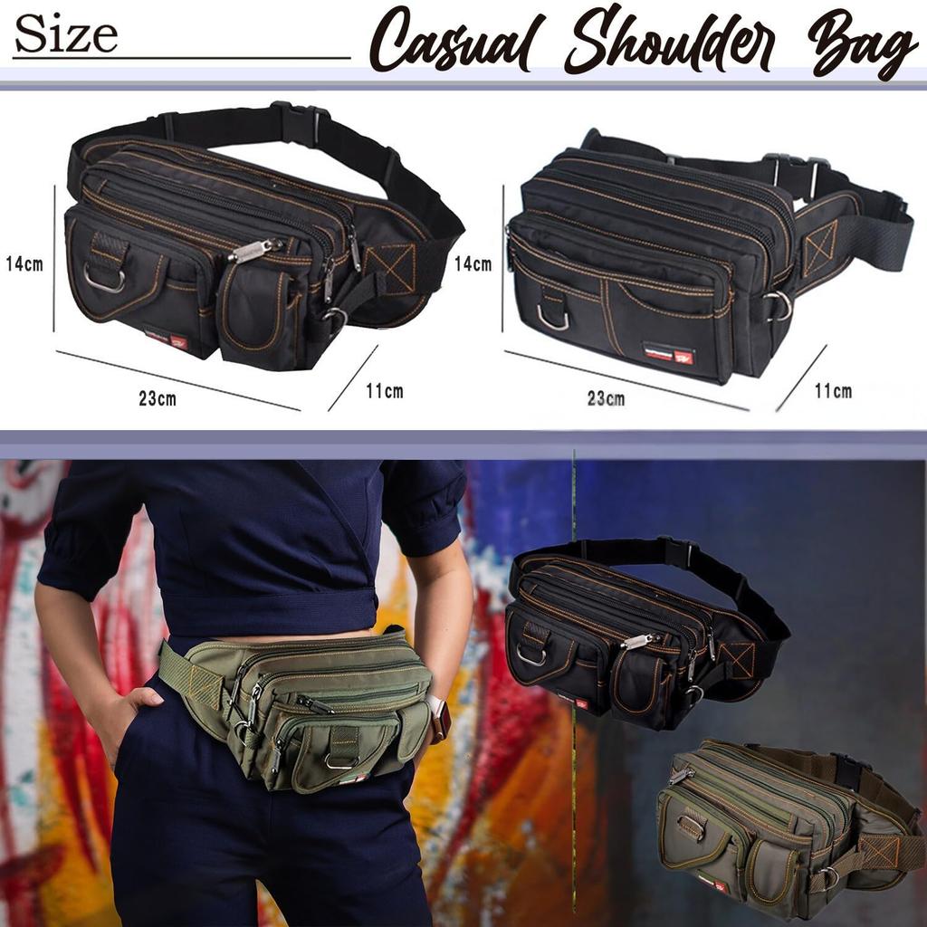LEZARINO Waist Large for Men and Women Pouch, Multifunctional, Waterproof, Capacity, Unisex, (Black-2)