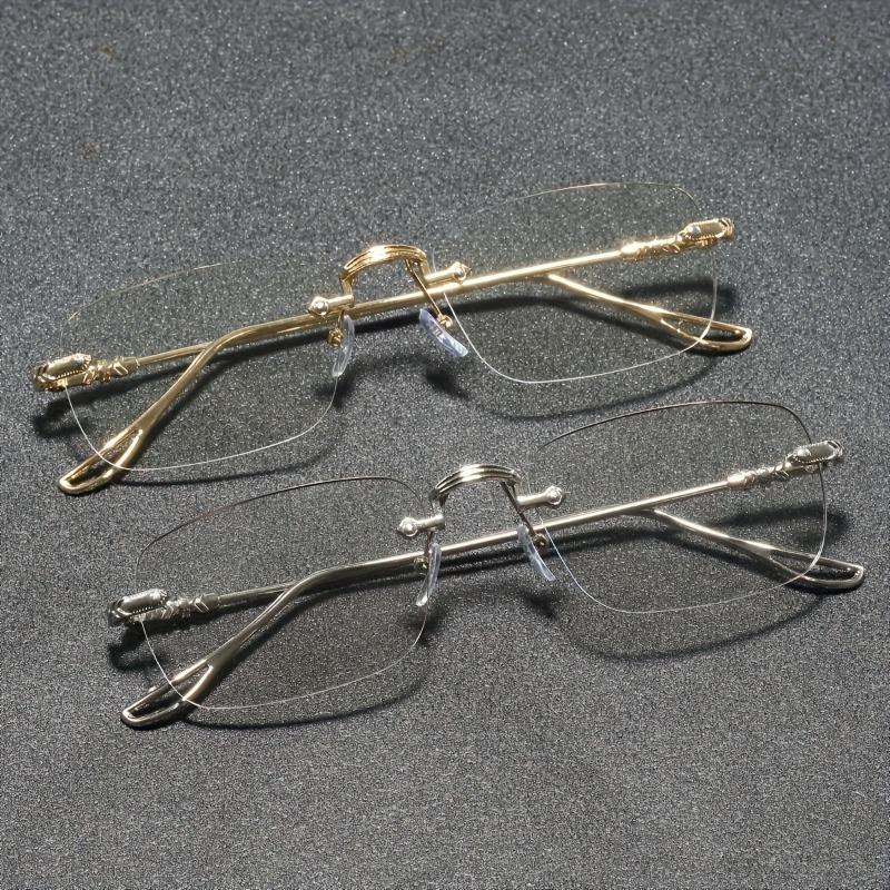 2pcs Square Frameless Anti Blue Light Glasses for Men and Women Summer Anti Blue Light Glasses