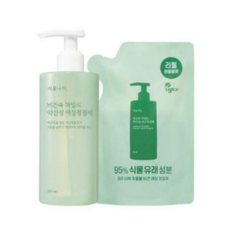 Sikmulnara Vegan Mugwort Mild pH-Balanced Feminine Wash Refill Set (300ml + 300ml)