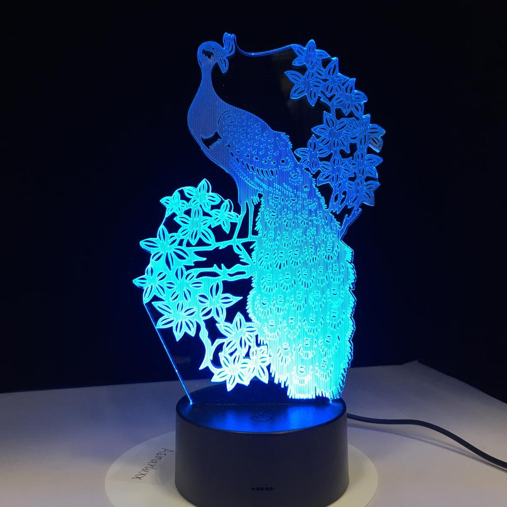 Factory Dropshipping ODM Rechargeable Touch Switch Dog Arylic Panel Box Table Night Lamp  16 Colors Change 3D LED Light