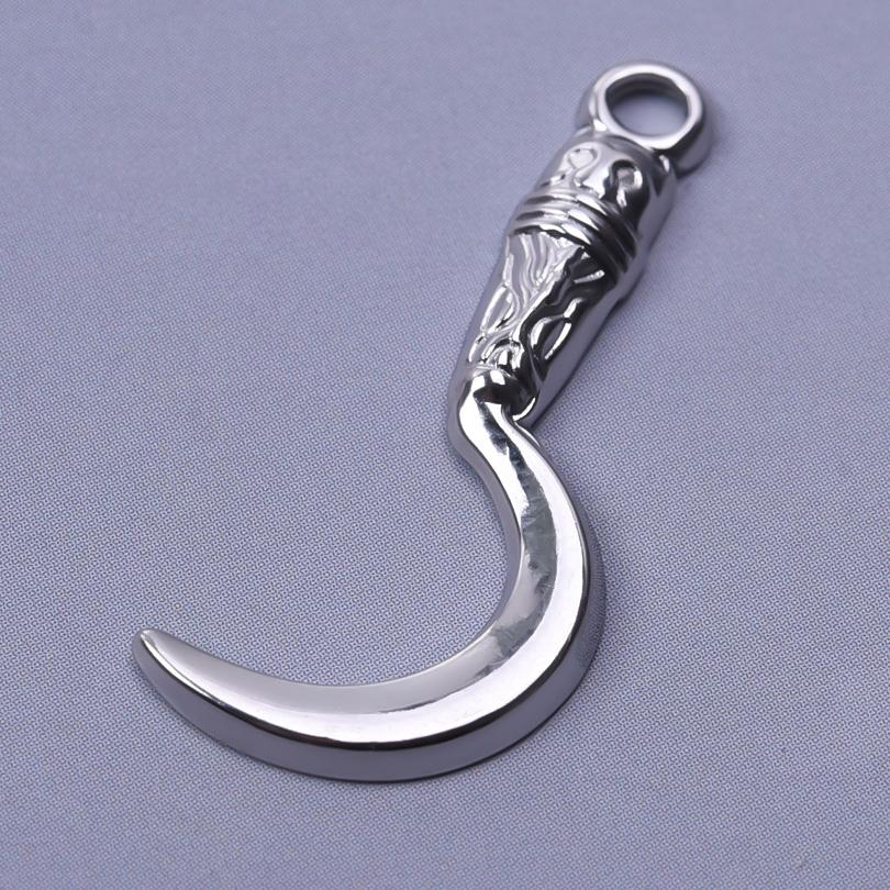 Fashion Silver Color Sickle The Sword Pendant Stainless Steel Pendants For Jewelry Making Supplies Turkish Eye Wing Charm Bulk