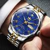 OUPINKE Men's Watch Geneva Pattern Dial Mechanical Watch Waterproof High-end Watch