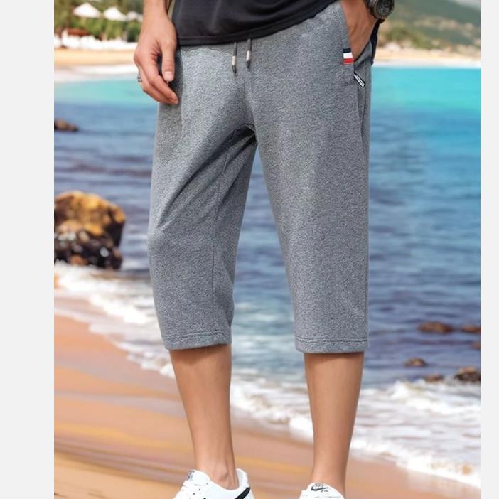 

Літні чоловічі бриджі шорти дихаюча бавовна кишені на блискавці спортивні шорти вільні прямі пляжні шорти великий розмір 5XL M