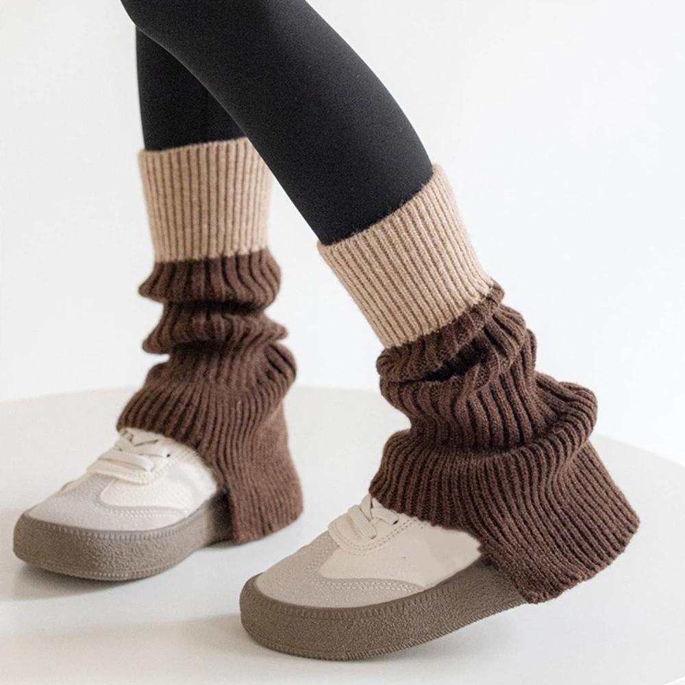 Harajuku Children's Leg Warmers Japanese Style Knitted Foot Cover Fashion Kids Long Socks  Winter