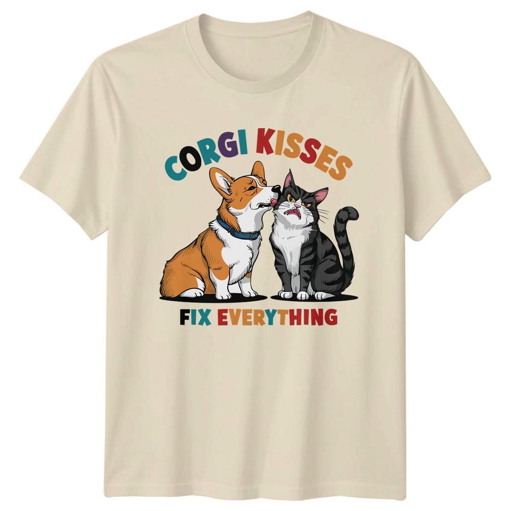 Corgi Kisses Fix Everything Dog Lover TShirt Unisex T-Shirt XL