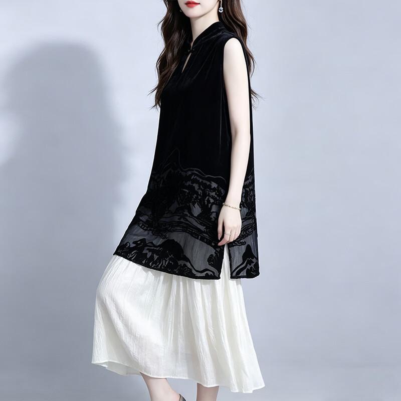 Mulberry Silk Velvet Burnout Sleeveless Top