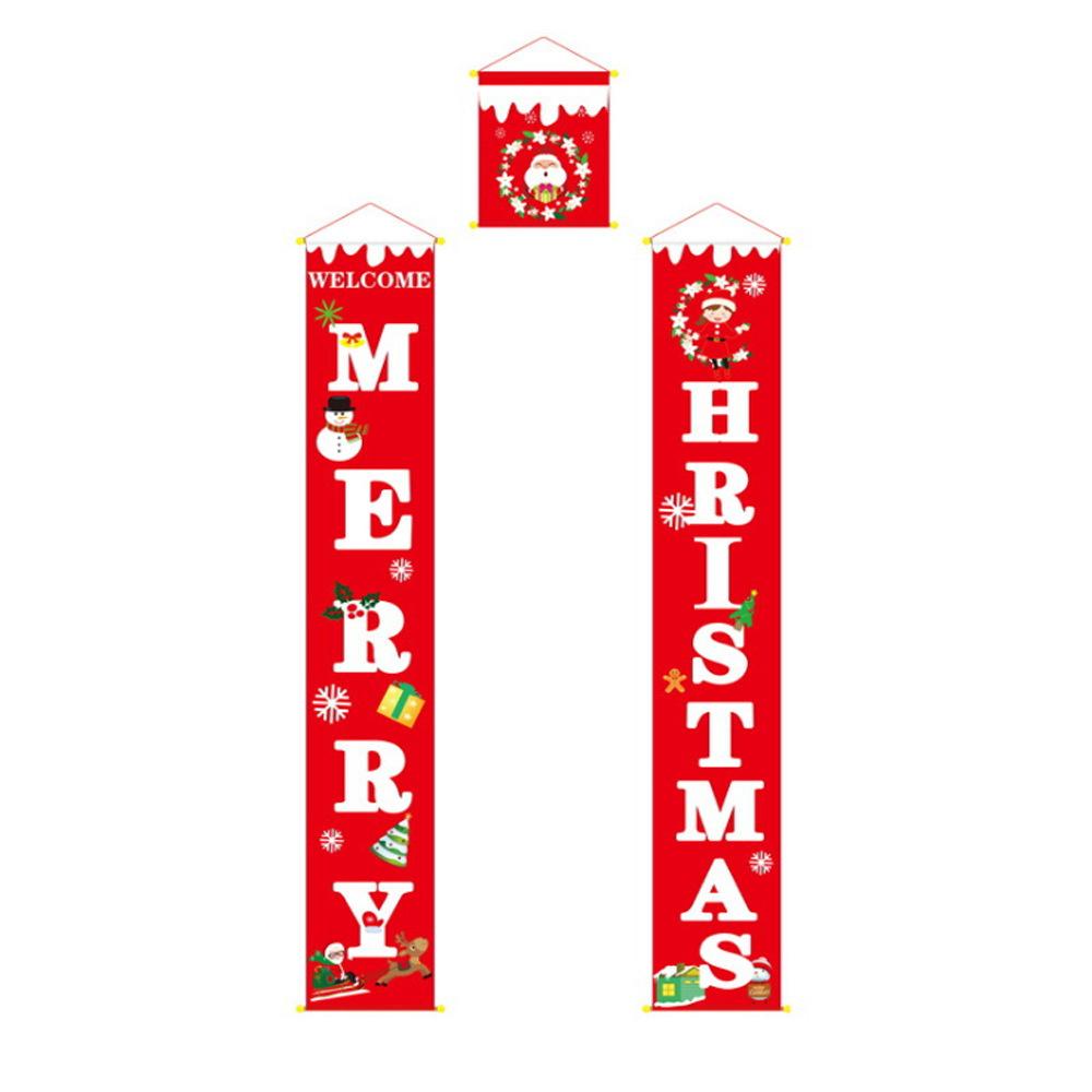Christmas Party Decoration Door Curtain Holiday Shopping Mall Hotel Party Atmosphere Arrangement Couplet Customization