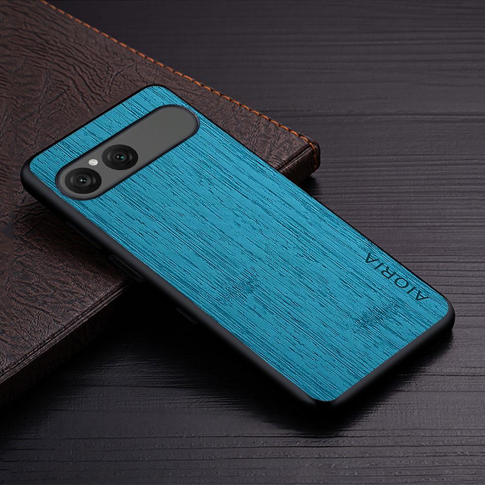 Case for Sony Xperia 10 1 VII 10 Xperia 5 III II 5G Bamboo Wood Pattern Leather  Cover Funda for Sony Xperia 10 VII Case