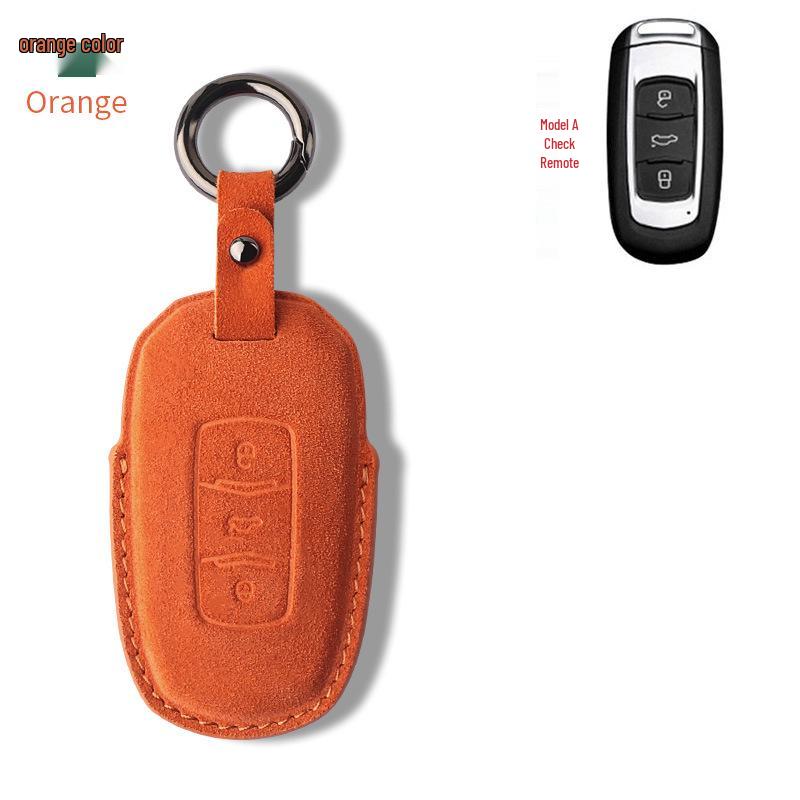 Luxurious Suede Key Case for Geely Panda Mini - Unisex Full Coverage Shell