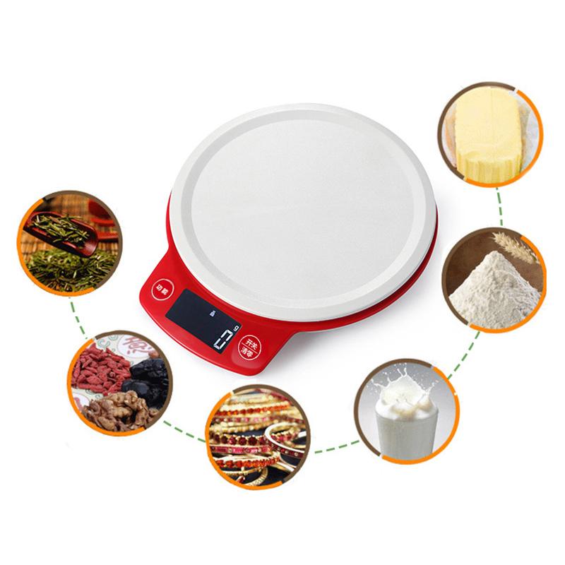 Changxie Factory High Accurate 5kg 1g Stainless Steel Electronic Kitchen Scale Digital Food Weight Scale Battery Portable Auto (Dark Gray,1g&5 kg&21*18.5*4.1cm)
