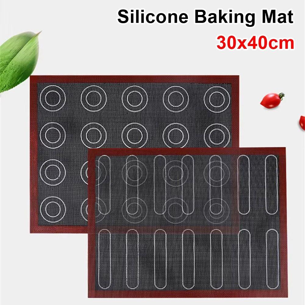 1Pcs Durable with Button Silicone Baking Mat Reusable Heat Resistant Oven Liner Leak Proof 30x40cm Pastry Mat Baking Supplies