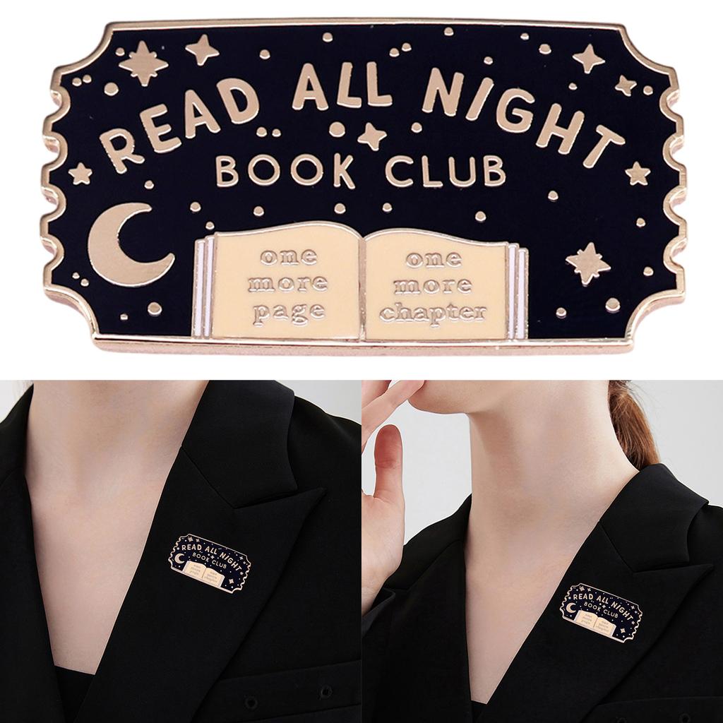 Charm Lapel Pin Unique Reading Brooch Fashion Clothing Accessory Suitable for Bookstore Gatherings and Own Styles