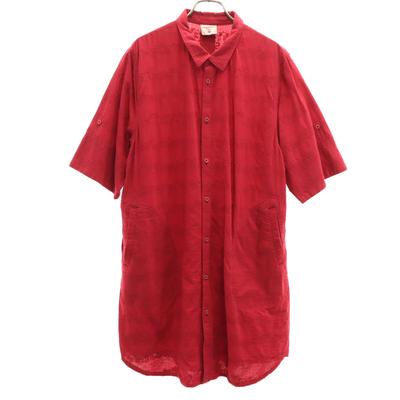 Drug Store's Short Sleeve Shirt Dress F Red Women Used