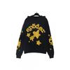 Oversized Hoodie With Spiderweb Foil Print Streetwear Cotton Sweatshirt Men