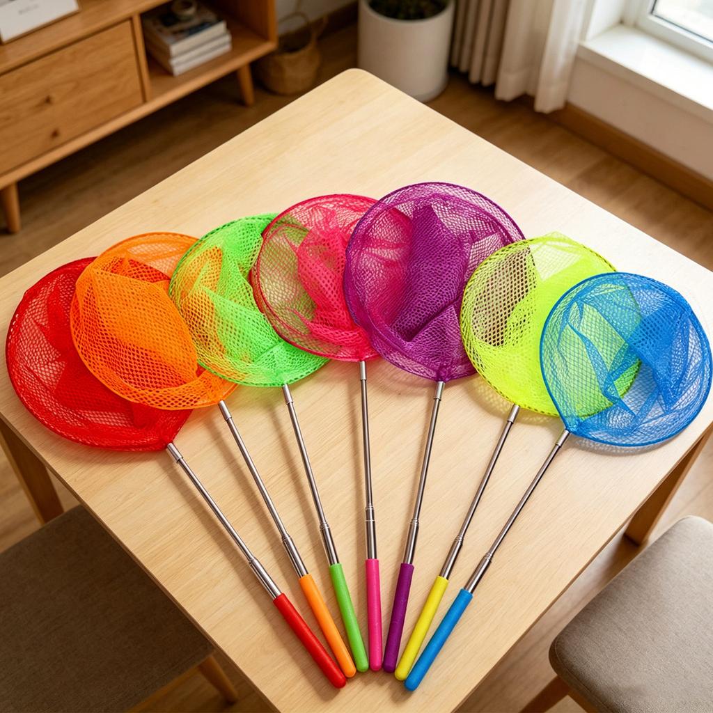 Children's Extendable Butterfly Net Lightweight Foldable Insect Catching Net with Telescopic Handle for Outdoor Exploration and Nature Activities