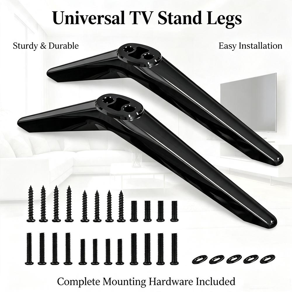 Universal TV Base Stand Legs With Screw Black Television Tabletop Foot TV Stand Base Mount Bedroom for TCL28/32/40/43/49-65 inch
