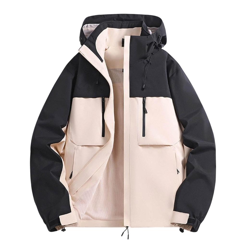Men's Detachable Windproof Warm Outdoor Hiking Jacket for Fall Winter