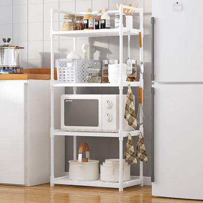 Kitchen Multilayer Storage Rack Floor Standing Microwave Oven Racks Bathroom Waterproof Storage Shelf Plastic Kitchen Organizer