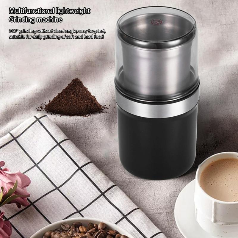 220V Electric Coffee Flavor Grinder Chamber Heavy Type Motor Plastic Rustless Steel Design Overheat Protection