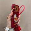 iPhone 14/15/16/17 Pro New Year Embroidered Red Velvet Fu Character Horse Case
