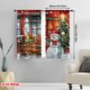 2pcs 2D flat printing Merry Christmas Popular Curtain Snowmen and Christmas trees3 100% Polyester Without Electricity Holiday
