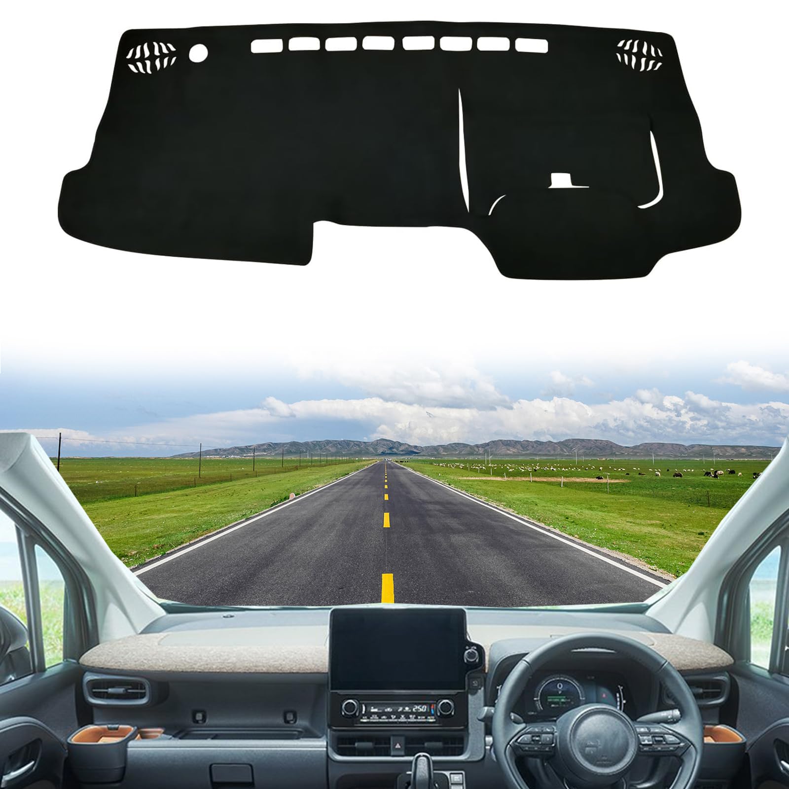 

Totinkle Dash Mat for Toyota Sienta MXP10 Series 2022 Dashboard Protector Pad with and Suede Car Accessories Interior Imitation Sheepskin (MXPC10G,