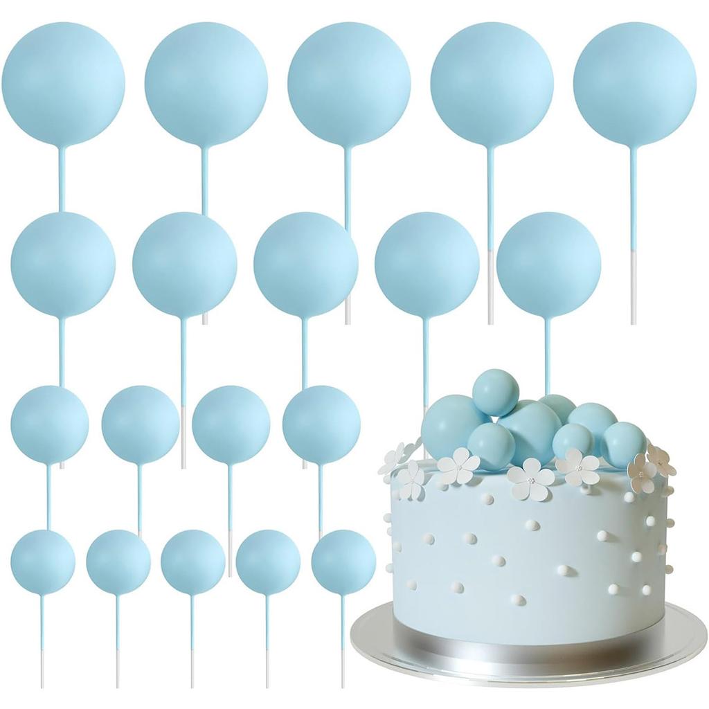 20 Pcs  Mini Balloons Sticks Red Balls Cake Picks Cake Topper Balls Cake Decorations for Wedding Birthday Cake Decorations