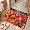 Anti Slip Year of The Sheep Mat Blessing Words Sheep Foot Padc Zodiac Goat Floor Mat  Door Entrance