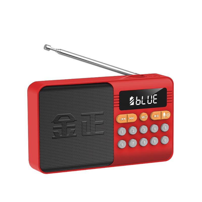 

Mini Portable FM Radio High Sensitivity Radios Receiver Wireless Bluetooth Speaker HD Recorder Support TF Card USB Timer Shutdow червоний