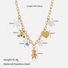 High-end light luxury ocean-style gold chain necklace for women, multiple pendants, shells, starfish, and bear fashion accessories