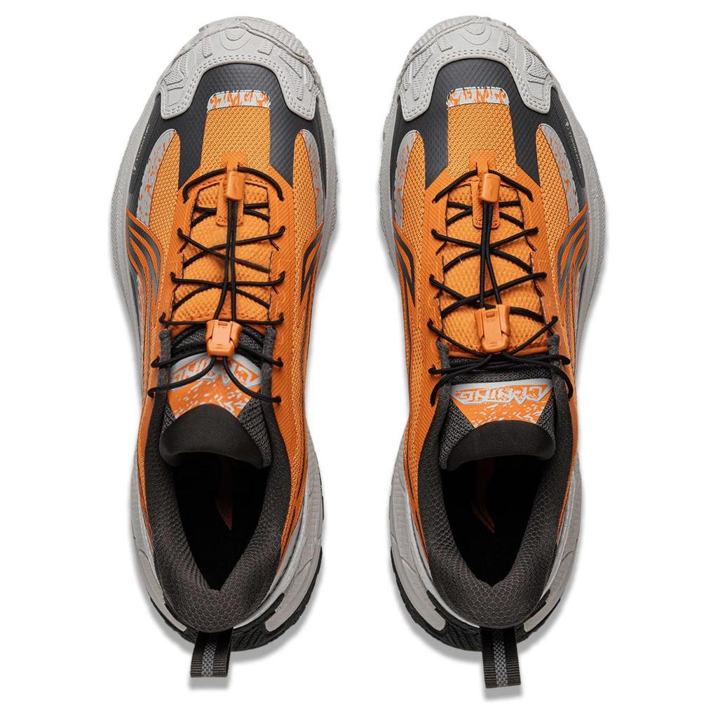 Li Ning Yijie 2.0 Stable Water-Resistant Shock Absorbing Low-Top Outdoor Hiking Shoes Unisex Hiking Shoes Orange Gray AHTU005-2