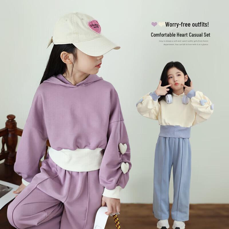 Спортивный костюм с капюшоном LUSON для девочек, осенняя мода 2025 140