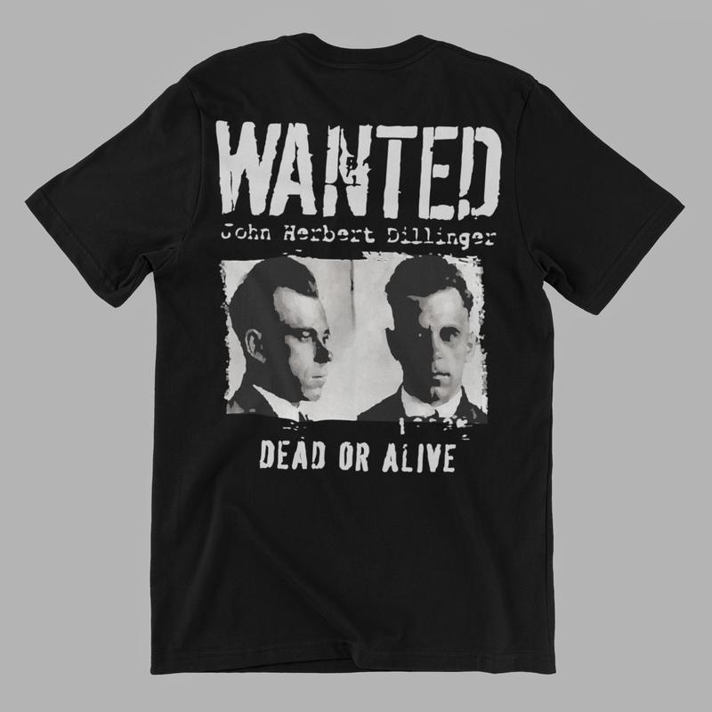 JOHN DILLINGER WANTED MUGSHOT STREETWEAR QUALITY Unisex T-Shirt L