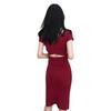 2025 Spring/Summer Korean Hip Skirt Sexy Midi Slit Short Sleeve Backless Dress for Women