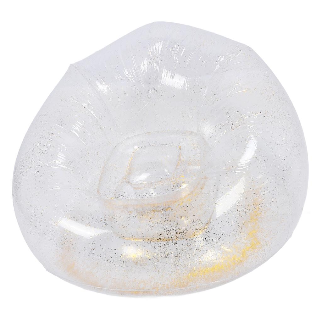 Inflatable Chair Comfortable Relaxing Transparent Ergonomic Space Saving PVC Blow Up Couch Chair Gold