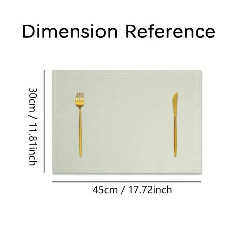 Christmas Red Linen Placemat Table Coffee Mat Spiral Tree Candy Cane Snowflake Stocking Let It Snow Merry Xmas Decor Kitchen