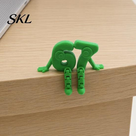 One-piece Integrated Molding Figure 3D Printed Movable Joint Number 6 & 7 Figurine Ornaments, Desktop Art Sculpture, Decorative Ornament Digit Statue,