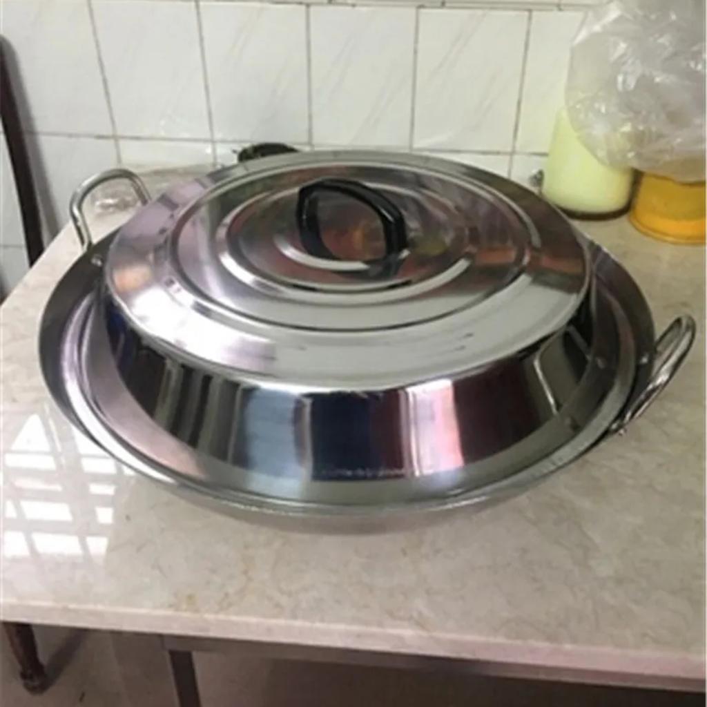 Pot Cover Professional 36cm Household Stainless Steel Wok Lid Cover Skillet Lid Cooking Pot Lid for Cheese Griddle Kitchen