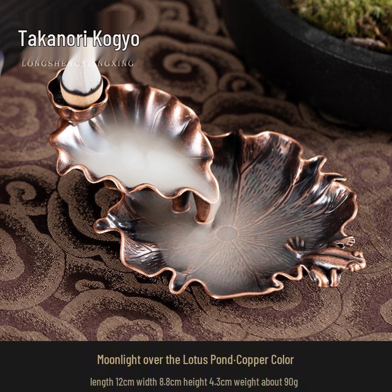 Alloy Backflow Incense Burner for Home Decor - Tea Ceremony & Antique Ornament