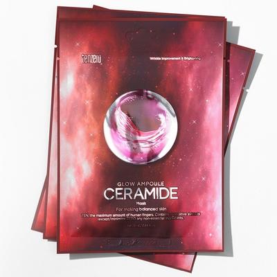 Adenosine Mask Pack, Niacinamide Ceramide Ampoule Pads, 10 Packs