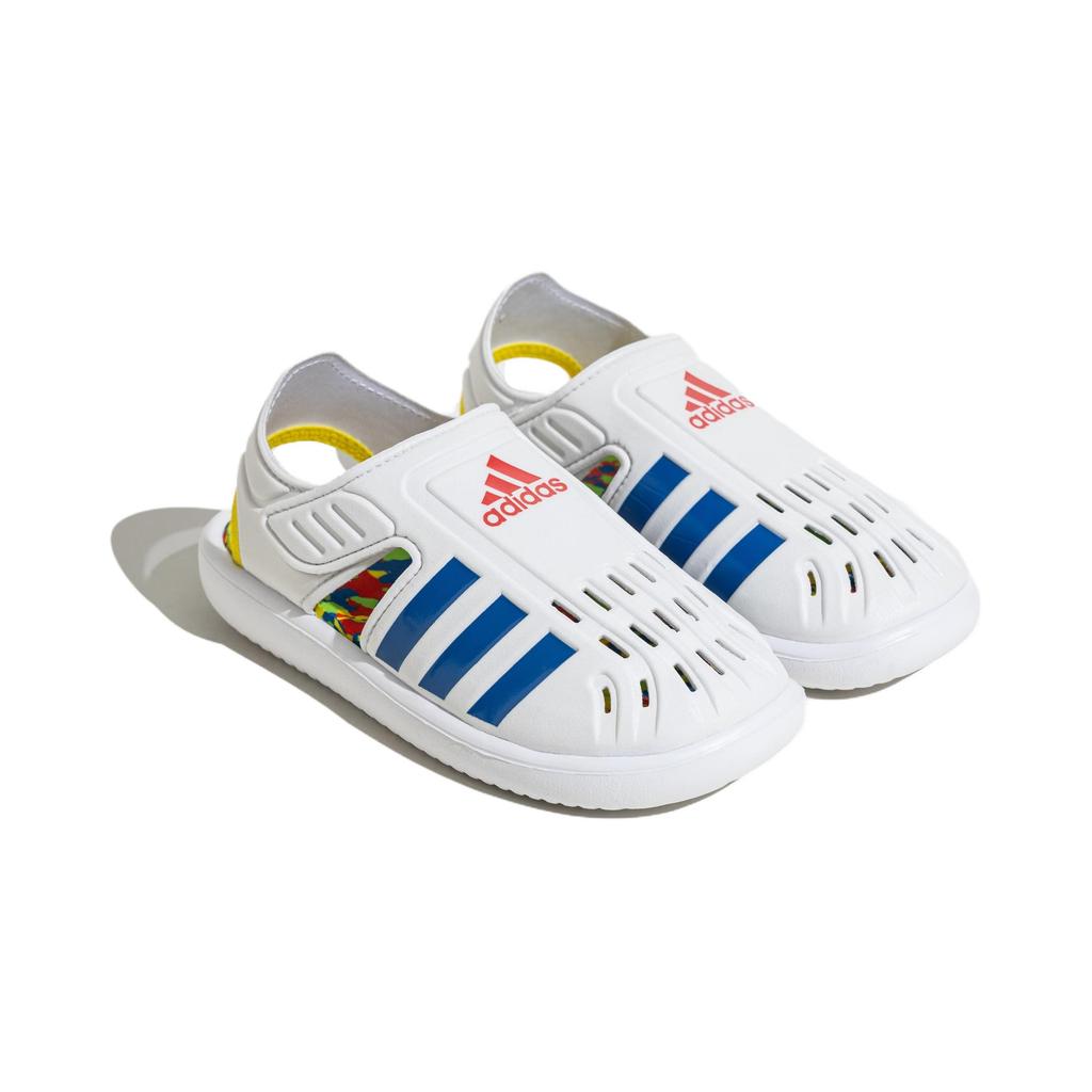 Adidas Water Sandal Closed Toe Slip Resistant Cushioning Children's Sandals White Blue Children Aged 3 7 Years Old ID5838