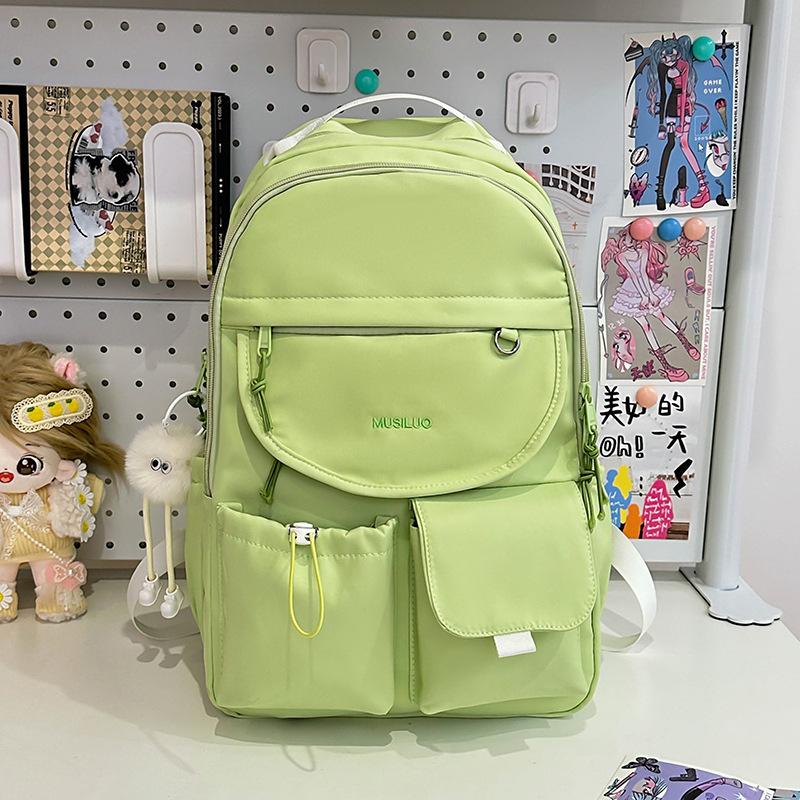Candy color schoolbag female large capacity solid color dopamine girl style student backpack small fresh junior high school backpack