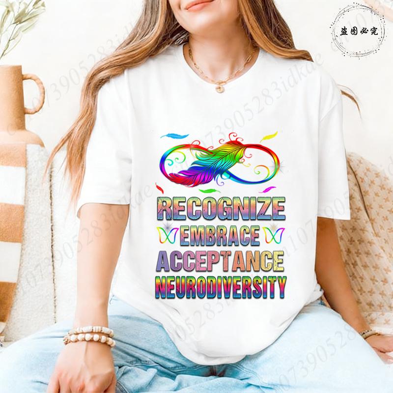 In A World Where You Can Be Anything Be Kind TShirt Women Autism Awareness Puzzle Tees Butterfly Feather Inspirational Tops