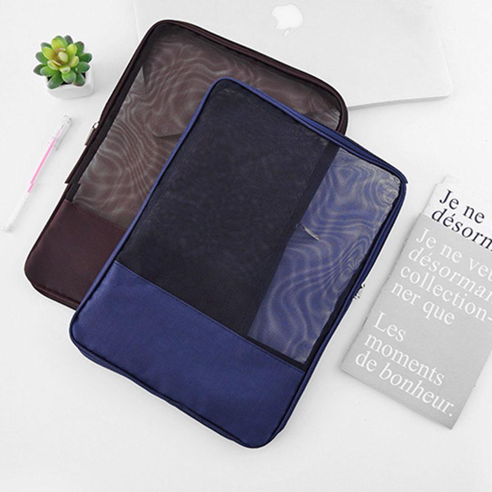 A4 File Bag Transparent Grid Double Seal Safe Folder Documents Bag Organizer Storage Bag School Office File Bag Paper Holder