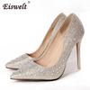 Scarpe Sexy con Tacco Alto Nero Oro Lusso Strass Matrimonio Festa Donna Eleganti Pumps