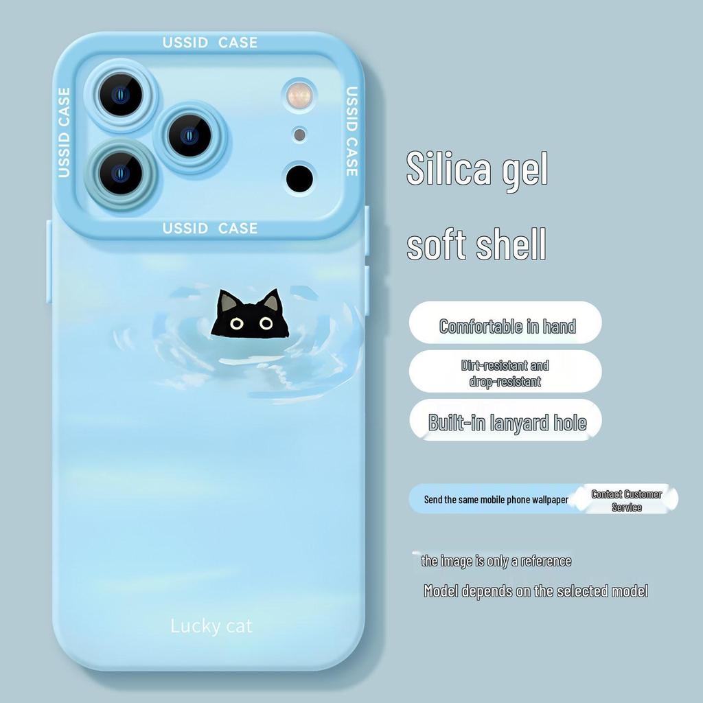 Green Silicone Spring Cat Phone Case with Lanyard, Compatible with iPhone 13, 14, 15, 16 Pro Max, and 17.