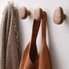 4pcs Beech Walnut Wood Wood Hook Solid Wood Simple Design Hanging Hanger Wood Handle Punch Free Towel Hook Kitchen Organization