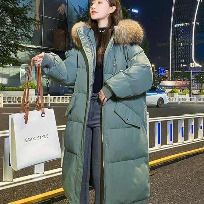 Latest Down Cotton-padded Jacket Womens Winter Korean Version of The Long and Large Size Bread Clothes Relaxed Fit Cotton-padded Padded Padded Jacket