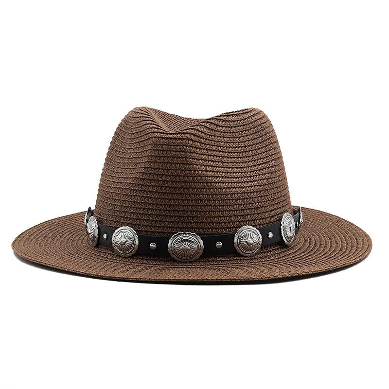 Spring and summer travel travel visor beach hat British style women's outdoor jazz hat sun protection straw hat